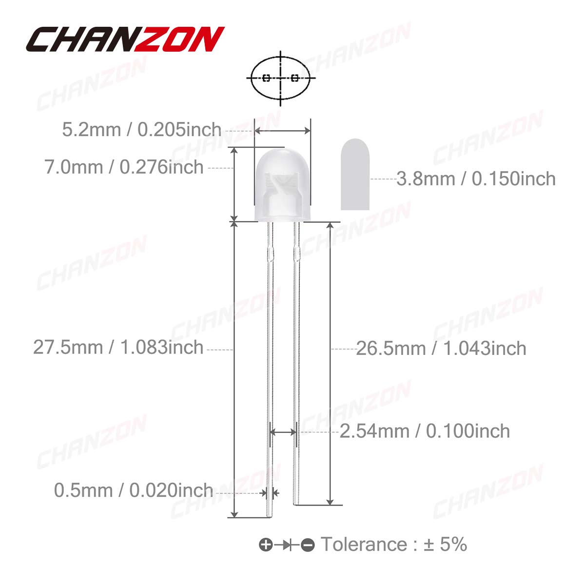 100Pcs 5mm Oval LED Diode 546  - Hobby Is Science ulasan dan harga